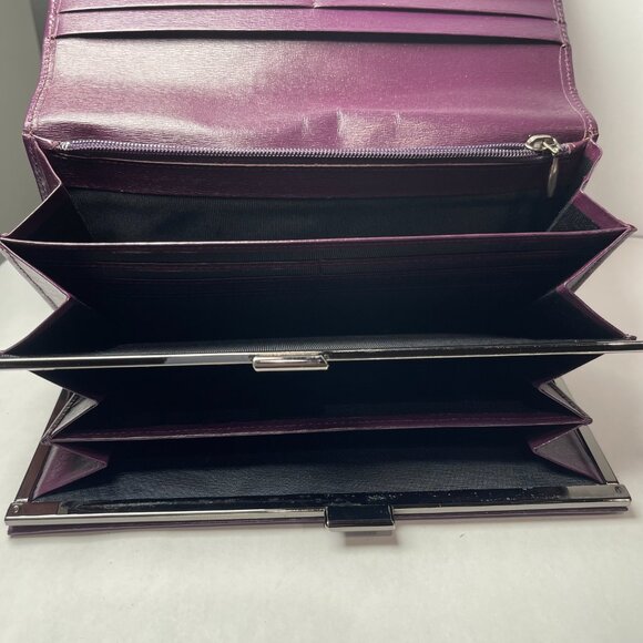 Givenchy Purple Jeweled 4G Logo Kiss Lock Long Wallet - Preowned - Picture 7 of 12